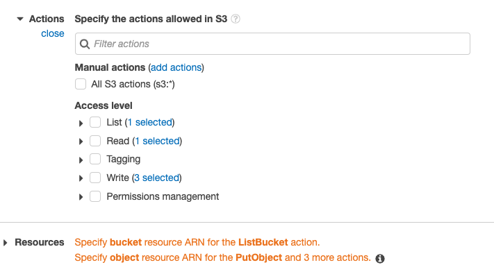 Adding S3 permissions